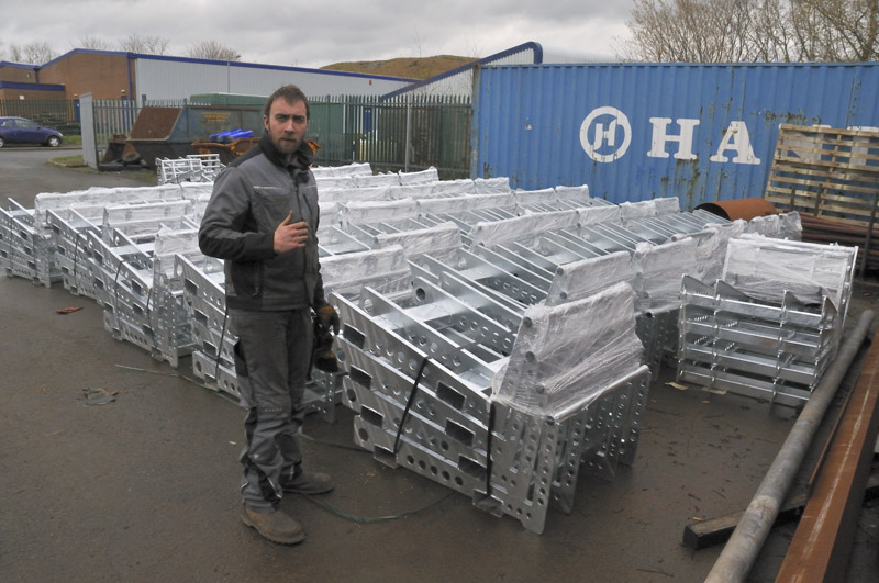 Galvanised slab-pallets at
Mid & West Wales Welding Galvanised slab-pallets at Mid & West
Wales Welding
