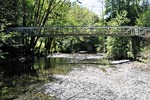 Metal footbridge, Dolguog Hotel, Machynlleth. Click for an enlargement.