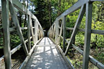 Metal footbridge, Dolguog Hotel, Machynlleth. Click for an enlargement.